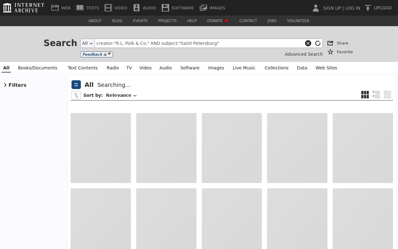 Digitized St. Petersburg Polk directory search results
