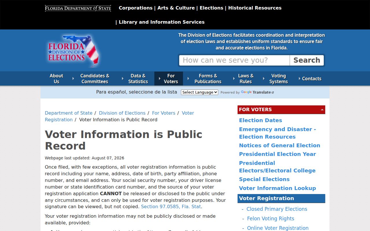 Pinellas County neighbors public voter information rules